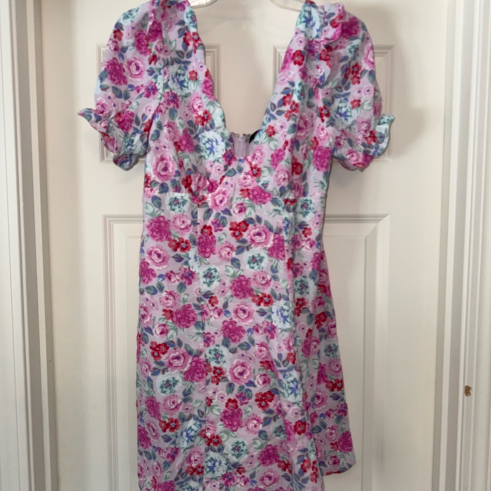 City Studios Juniors Floral Dress with Pink and Blue Roses Size 11